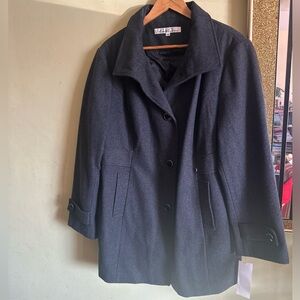 Kenneth Cole New York Plus SizeGrey Pea Coat Jacket